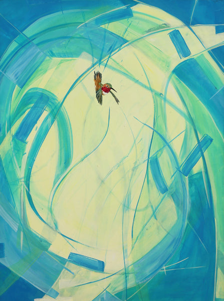 Watch out - Incoming, original  painting 30"x40"