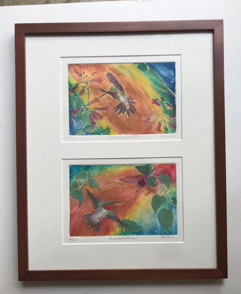 framed 16x20 Hummingbird in flights