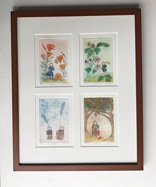 16x20 framed Four Season Flower Fairies