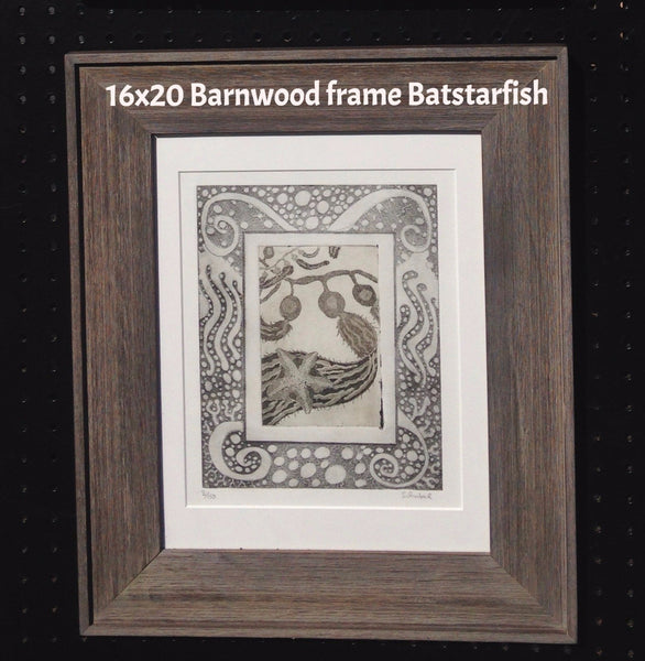 Black Framed Black & White Ocean Quadruptic