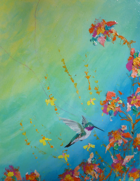 Ruby Throat & blue chinned Hummer two, original  paintings 16"x20" each