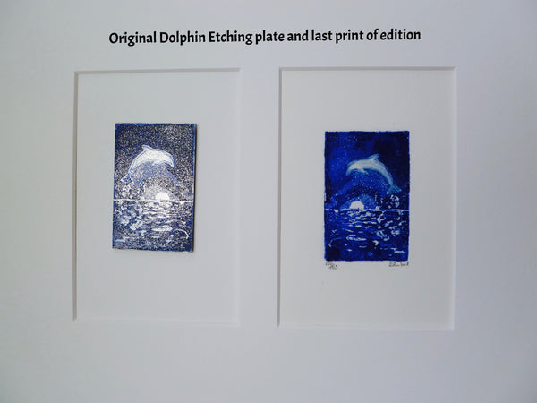 Framed Octopus and other Original Etching Plate