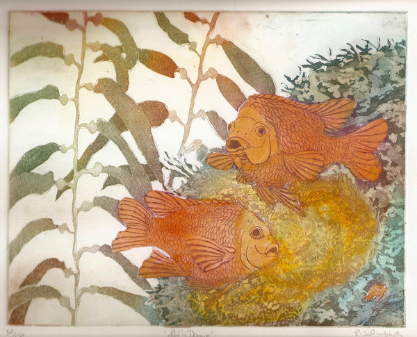 16x16 framed  Garibaldi 'Let's Dance' (earth tones)