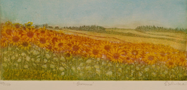 framed 12x16  Summer Sunflowers