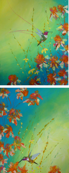 Allen Hummer Double original 2 16x20 paintings
