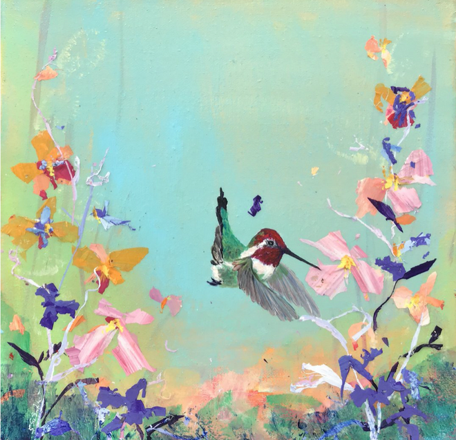 Holiday Hummingbird painting sale