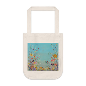Floral Garden Organic Canvas Tote Bag, Eco-Friendly Shopping Tote, Reusable Grocery Bag, Gift for Flower Lovers, Beach Bag