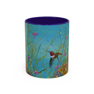 Mug - Allen Hummingbird flying home after a days work of harvesting in the meadow
