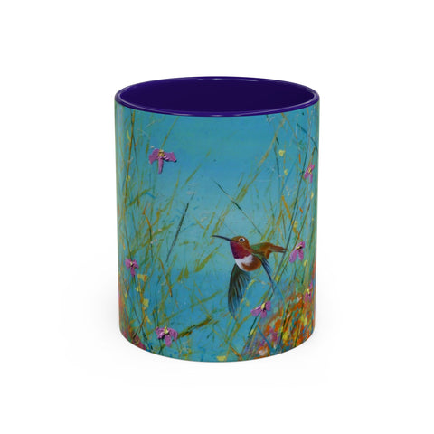 Mug - Allen Hummingbird flying home after a days work of harvesting in the meadow