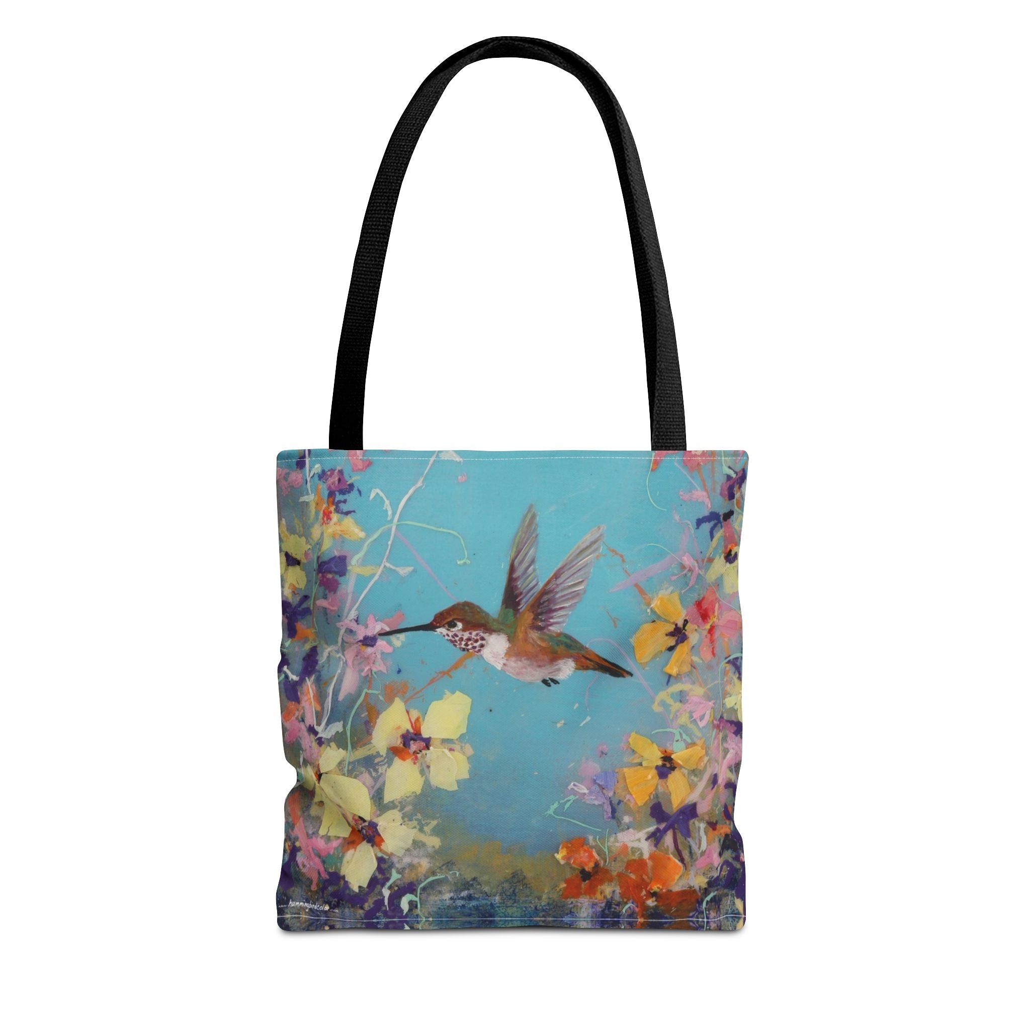 Floral Hummingbird Tote Bag: Happy Hummer, Eco-Friendly Shopper, Beach Bag, Gift for Her, Nature Lover, Summer Essentials