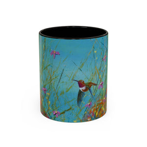 Mug - Allen Hummingbird flying home after a days work of harvesting in the meadow