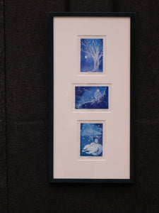 framed Little Girl's Journey into the Starry Winter Night