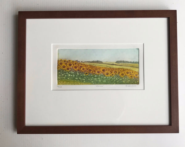 framed 12x16  Summer Sunflowers