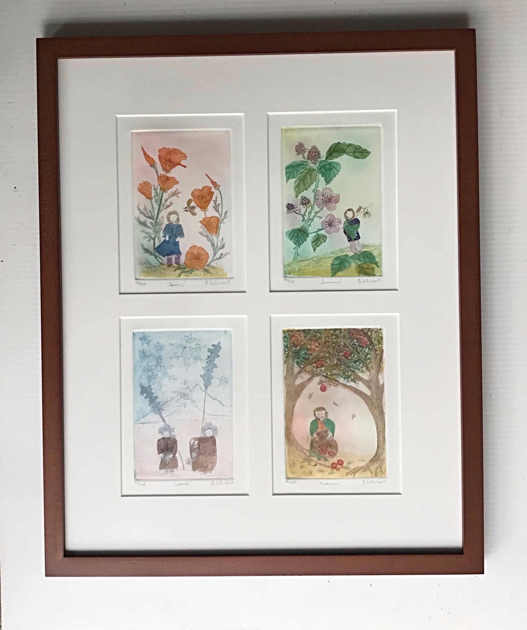16x20 framed Four Season Flower Fairies