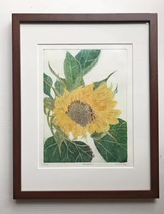 Framed 14x18  Sunshine Sunflower with Lady Bugs