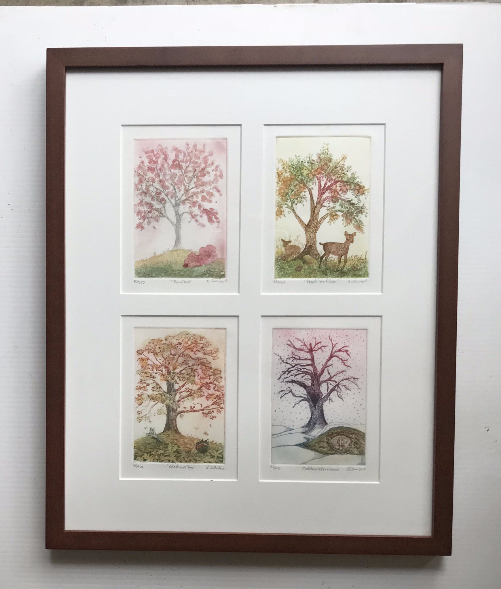 16x20 framed Four Season Trees