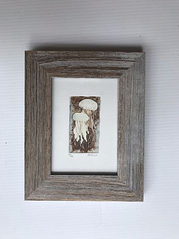 Jellyfish  in barnwood frame