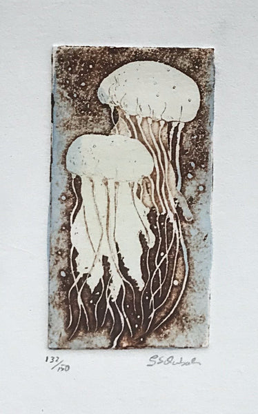 Jellyfish  in barnwood frame