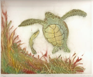 Hitchhiker Turtle Earth tone (one-plate etching)